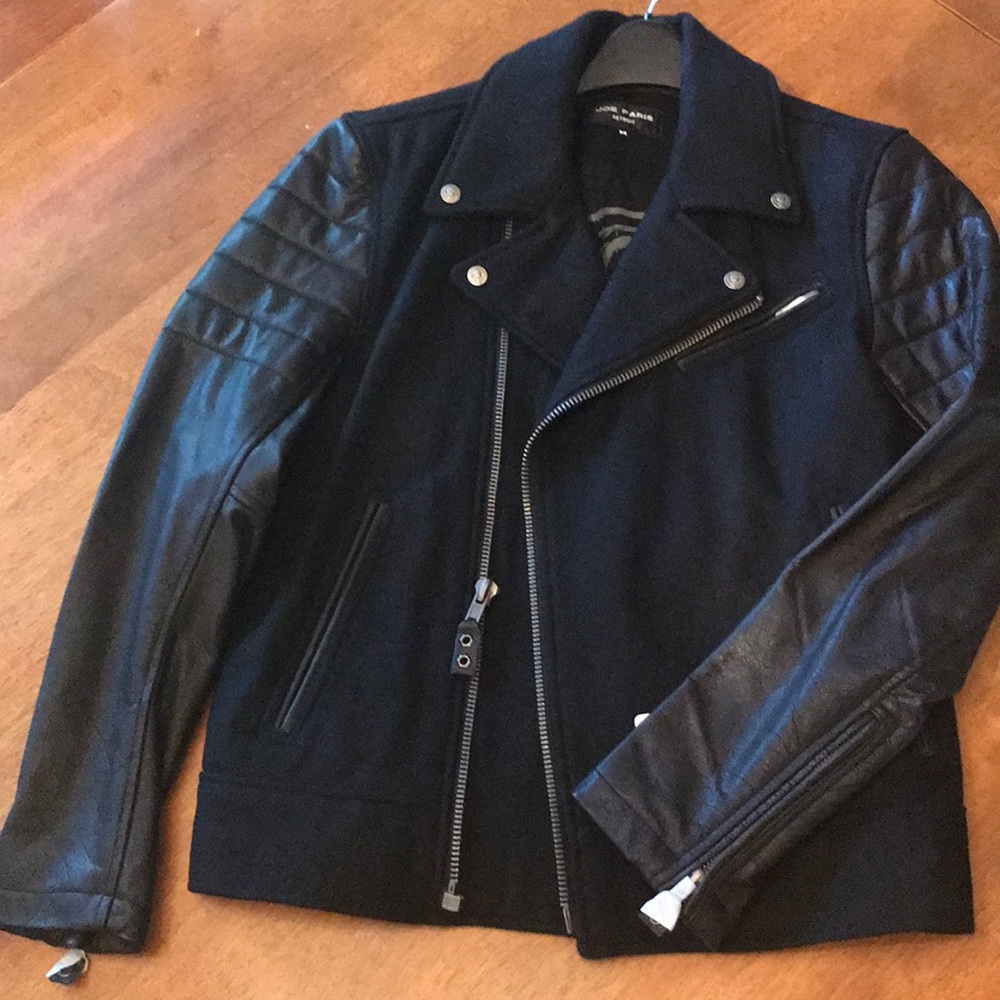 Joe Faris Wool/leather motorcycle jacket NEW